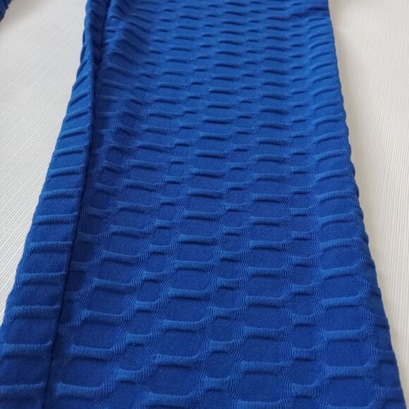 Continents Blue High Waist Ruched Butt Full Length Leggings Women's Size Medium - Picture 12 of 12